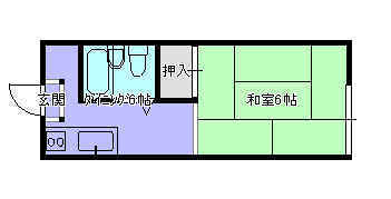 茅南荘　105 和室タイプの１Ｋ